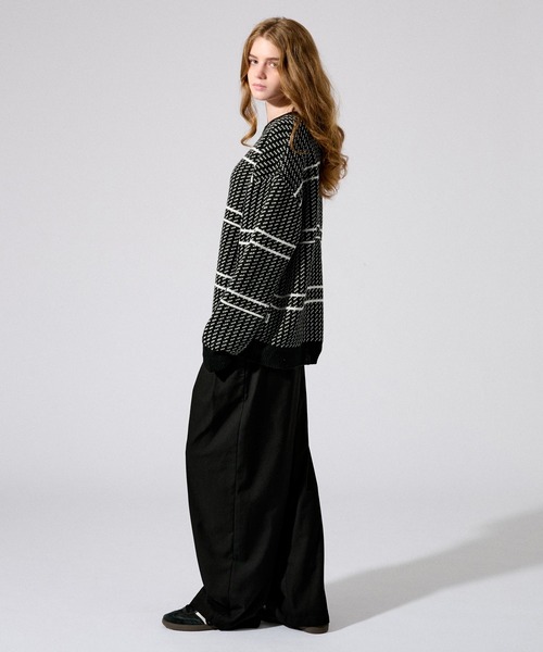 WETTEMPT(ウィテンプト)の「BIRDS EYE BORDER KNIT /バーズアイボーダーニット(ニット/セーター・メンズ・レッド/ブラック/アイボリー・SMALL/MEDIUM/LARGE)」の9枚目の写真