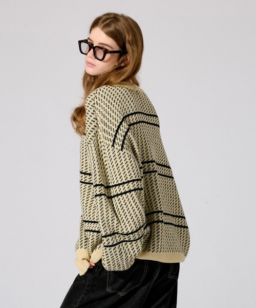 WETTEMPT(ウィテンプト)の「BIRDS EYE BORDER KNIT /バーズアイボーダーニット(ニット/セーター・メンズ・レッド/ブラック/アイボリー・SMALL/MEDIUM/LARGE)」の15枚目の写真