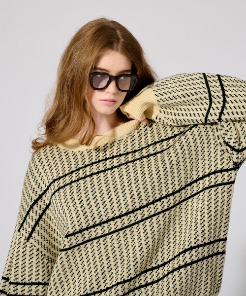 WETTEMPT(ウィテンプト)の「BIRDS EYE BORDER KNIT /バーズアイボーダーニット(ニット/セーター・メンズ・レッド/ブラック/アイボリー・SMALL/MEDIUM/LARGE)」の16枚目の写真
