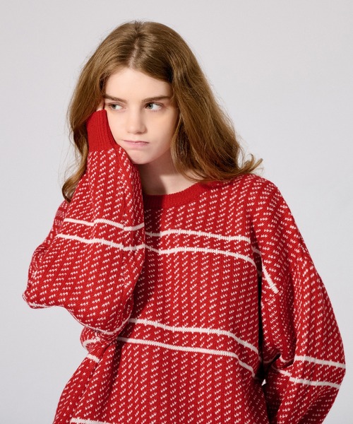 セール】BIRDS EYE BORDER KNIT /バーズアイボーダーニット（ニット