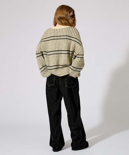WETTEMPT(ウィテンプト)の「BIRDS EYE BORDER KNIT /バーズアイボーダーニット(ニット/セーター・メンズ・レッド/ブラック/アイボリー・SMALL/MEDIUM/LARGE)」の19枚目の写真