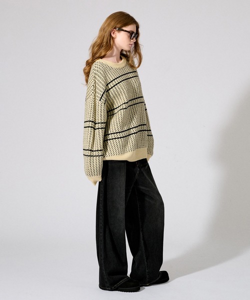 セール】BIRDS EYE BORDER KNIT /バーズアイボーダーニット（ニット