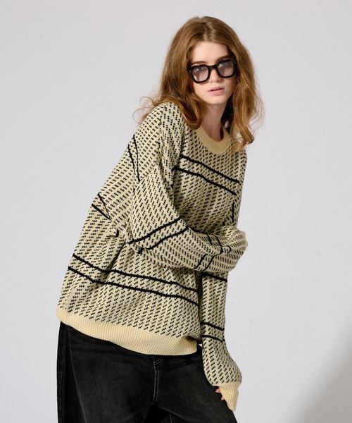 WETTEMPT(ウィテンプト)の「BIRDS EYE BORDER KNIT /バーズアイボーダーニット(ニット/セーター・メンズ・レッド/ブラック/アイボリー・SMALL/MEDIUM/LARGE)」の12枚目の写真