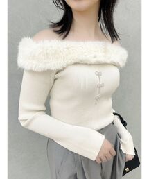dazzlin | 2WAYファーライクネックニットトップス(ニット/セーター)