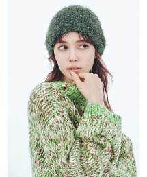 LILY BROWN | ラメニットワンピースフェザーニット帽(ニットキャップ/ビーニー)