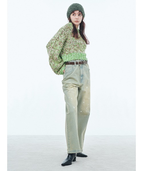 LILY BROWN（リリーブラウン）の「ラメニットワンピースフェザーニット帽（ニットキャップ/ビーニー・レディース・シルバー/ゴールド/グリーン・FREE）」の4枚目の写真