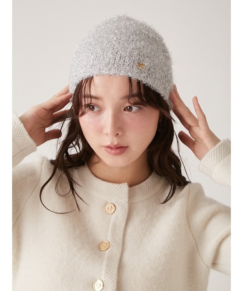 LILY BROWN（リリーブラウン）の「ラメニットワンピースフェザーニット