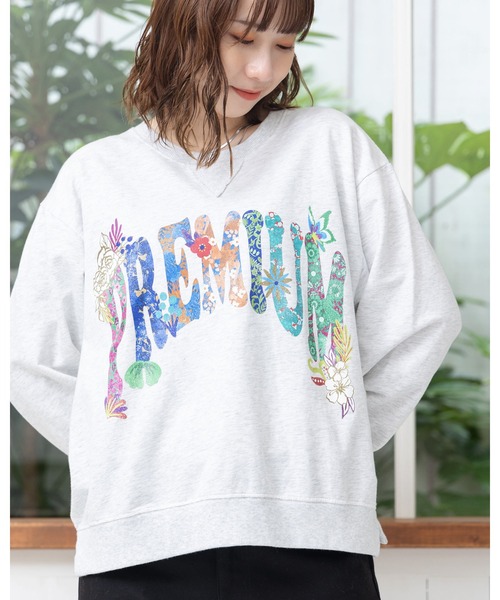 ScoLar（スカラー）の「743008：PREMIUMラメプリント裏毛プルオーバー（Tシャツ/カットソー・レディース・カーキ/ピンク/オートミール/ブラック・M）」の10枚目の写真