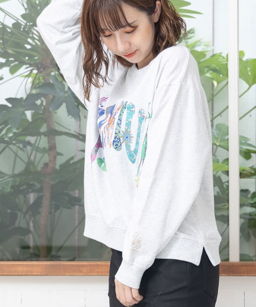 ScoLar（スカラー）の「743008：PREMIUMラメプリント裏毛プルオーバー（Tシャツ/カットソー・レディース・カーキ/ピンク/オートミール/ブラック・M）」の11枚目の写真