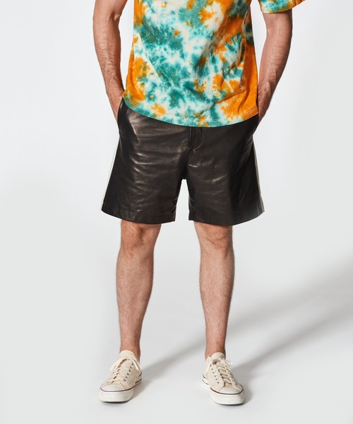 ACANTHUS:Side Line Leather Shorts 【公式通販】