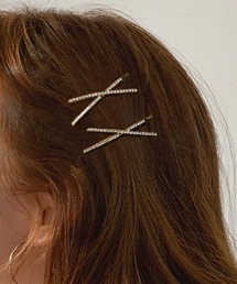 DiamondHearts | ラインストーンクロスヘアピン(ヘアピン)