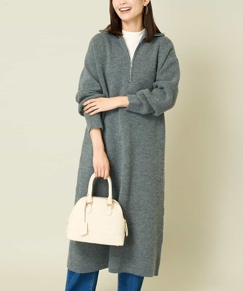 【セール】ハーフジップニットワンピース（ワンピース）｜a.v.v（アーヴェヴェ）