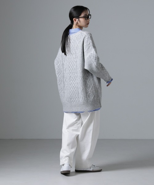 NANO universe（ナノユニバース）の「ケーブルチュニックニット（ニット/セーター・レディース・アイボリー/グレー/ネイビー・FREE）」の16枚目の写真
