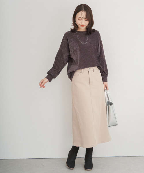 ikka(イッカ)の「ベロアプルオーバー(Tシャツ/カットソー・レディース・ライトベージュ/ピンク/ダークブラウン・L/M/S)」の5枚目の写真