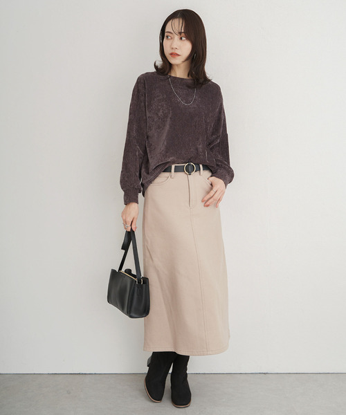 ikka(イッカ)の「ベロアプルオーバー(Tシャツ/カットソー・レディース・ライトベージュ/ピンク/ダークブラウン・L/M/S)」の6枚目の写真