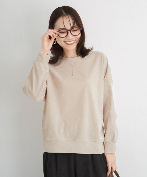 ikka(イッカ)の「ベロアプルオーバー(Tシャツ/カットソー・レディース・ライトベージュ/ピンク/ダークブラウン・L/M/S)」の14枚目の写真