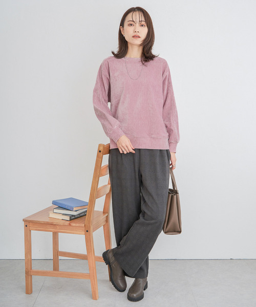 ikka(イッカ)の「ベロアプルオーバー(Tシャツ/カットソー・レディース・ライトベージュ/ピンク/ダークブラウン・L/M/S)」の10枚目の写真
