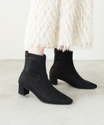 Launa lea | 4cmストレッチスクエアトウショートブーツ(0587)(ブーツ)