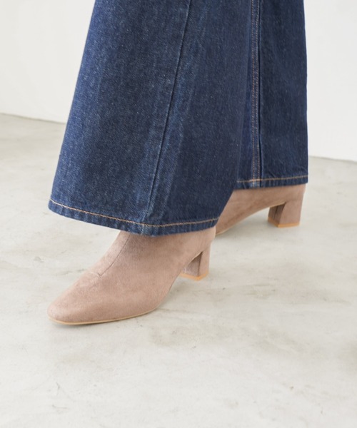 Launa lea（ラウナレア）の「4cmストレッチスクエアトウショートブーツ(0587)（ブーツ・レディース・ブラック系その他/グレー系その他/ベージュ系その他/モカ/ブラック・S/M/L/LL）」の17枚目の写真