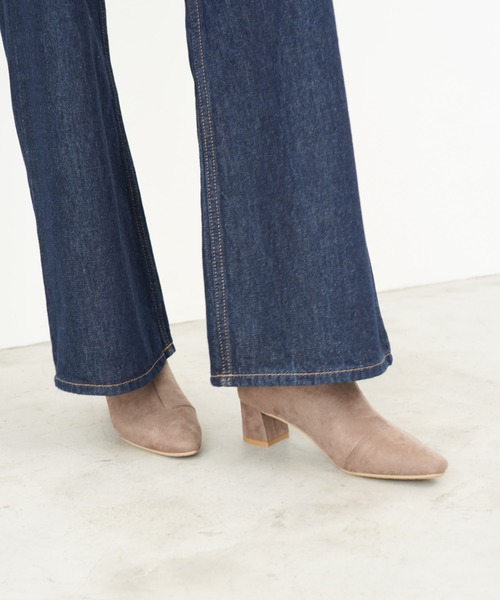 Launa lea（ラウナレア）の「4cmストレッチスクエアトウショートブーツ(0587)（ブーツ・レディース・ブラック系その他/グレー系その他/ベージュ系その他/モカ/ブラック・S/M/L/LL）」の15枚目の写真