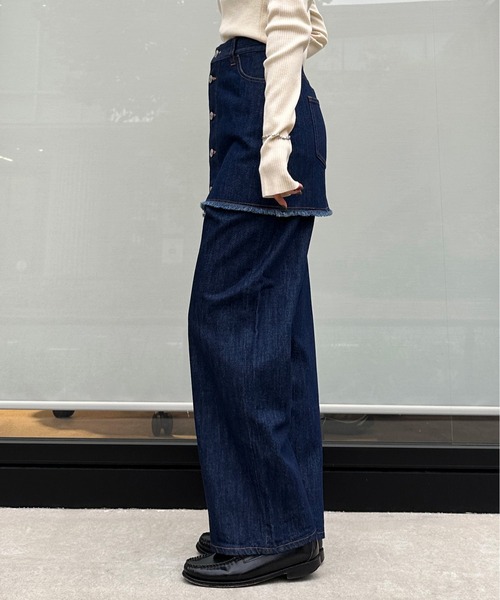 1chaku.(イッチャク)の「レイヤードデニムスカート(デニムスカート・レディース・インディゴブルー/ブラック・マルチサイズ)」の5枚目の写真