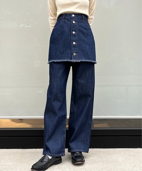 1chaku.(イッチャク)の「レイヤードデニムスカート(デニムスカート・レディース・インディゴブルー/ブラック・マルチサイズ)」の6枚目の写真