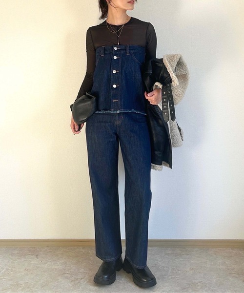 1chaku.(イッチャク)の「レイヤードデニムスカート(デニムスカート・レディース・インディゴブルー/ブラック・マルチサイズ)」の9枚目の写真