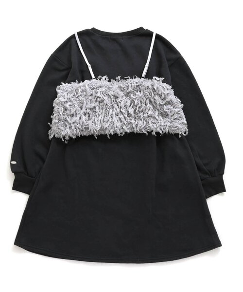 algy（アルジー）の「ボアヤーンビスチェ&裏起毛ワンピセット（ワンピース・キッズ・チャコール/ピンク/アイボリー・X-SMALL/XX-SMALL/SMALL/MEDIUM）」の12枚目の写真