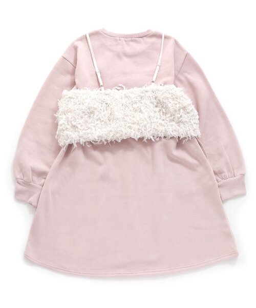 algy（アルジー）の「ボアヤーンビスチェ&裏起毛ワンピセット（ワンピース・キッズ・チャコール/ピンク/アイボリー・X-SMALL/XX-SMALL/SMALL/MEDIUM）」の14枚目の写真