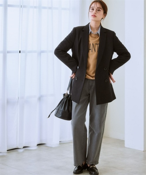 nissen（ニッセン）の「ウエスト裏ゴムボックスストレッチストレートデニムパンツ（その他パンツ・レディース・ネイビー系/ブルー系/ブラック/グレー系・LL/L/M/3L/S）」の14枚目の写真