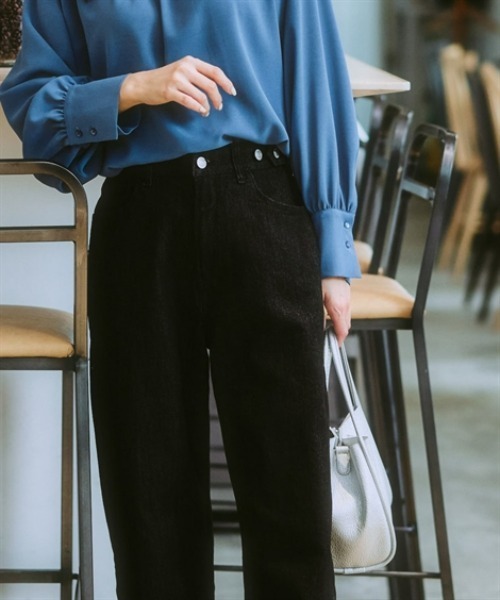 nissen（ニッセン）の「ウエスト裏ゴムボックスストレッチストレートデニムパンツ（その他パンツ・レディース・ネイビー系/ブルー系/ブラック/グレー系・LL/L/M/3L/S）」の20枚目の写真