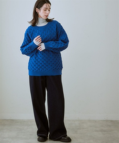 nissen（ニッセン）の「ウエスト裏ゴムボックスストレッチストレートデニムパンツ（その他パンツ・レディース・ネイビー系/ブルー系/ブラック/グレー系・LL/L/M/3L/S）」の21枚目の写真