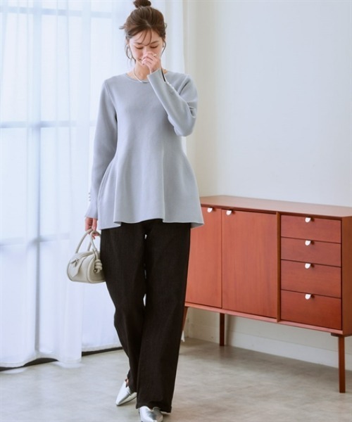 nissen（ニッセン）の「ウエスト裏ゴムボックスストレッチストレートデニムパンツ（その他パンツ・レディース・ネイビー系/ブルー系/ブラック/グレー系・LL/L/M/3L/S）」の22枚目の写真