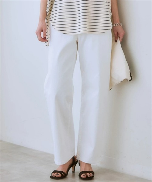 nissen（ニッセン）の「ウエスト裏ゴムボックスストレッチストレートデニムパンツ（その他パンツ・レディース・ネイビー系/ブルー系/ブラック/グレー系/オフホワイト・LL/L/M/3L/S）」の11枚目の写真