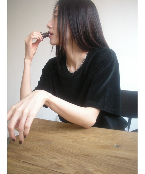 Didot.showroom（ディドット ショールーム）の「【DIDOT.】ベロアTEE（Tシャツ/カットソー・レディース・ベージュ/ブラウン/ヘザーグレー/アイボリー/ブラック・FREE）」の20枚目の写真