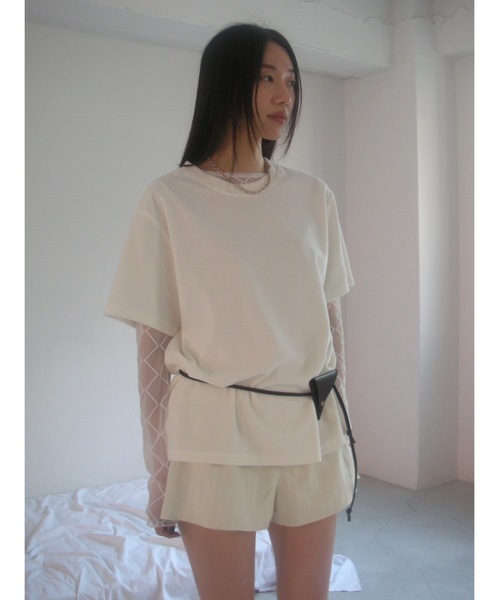 Didot.showroom（ディドット ショールーム）の「【DIDOT.】ベロアTEE（Tシャツ/カットソー・レディース・ベージュ/ブラウン/ヘザーグレー/アイボリー/ブラック・FREE）」の16枚目の写真