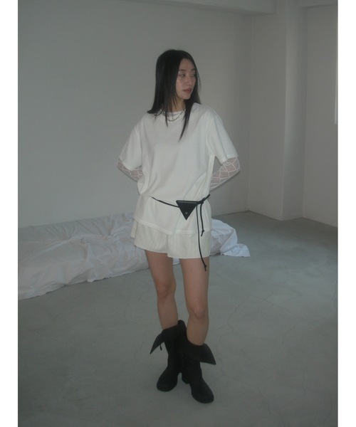 Didot.showroom（ディドット ショールーム）の「【DIDOT.】ベロアTEE（Tシャツ/カットソー・レディース・ベージュ/ブラウン/ヘザーグレー/アイボリー/ブラック・FREE）」の17枚目の写真