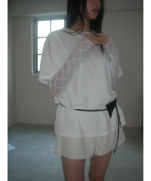 Didot.showroom（ディドット ショールーム）の「【DIDOT.】ベロアTEE（Tシャツ/カットソー・レディース・ベージュ/ブラウン/ヘザーグレー/アイボリー/ブラック・FREE）」の19枚目の写真