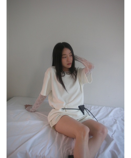 Didot.showroom（ディドット ショールーム）の「【DIDOT.】ベロアTEE（Tシャツ/カットソー・レディース・ベージュ/ブラウン/ヘザーグレー/アイボリー/ブラック・FREE）」の15枚目の写真