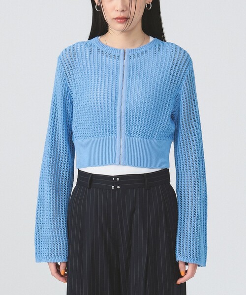 Ray BEAMS（レイビームス）の「メッシュフロントホック カーディガン（カーディガン/ボレロ・レディース・オフホワイト/ライトブルー/ブラック・ONE SIZE）」の22枚目の写真