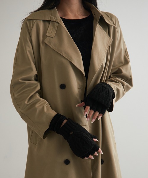 SETUP7(セットアップセブン)の「【SETUP7】ケーブル編み裏ボア2WAY手袋 WINGI(手袋・レディース・ブラック/ベージュ/ダークグレー・FREE)」の17枚目の写真