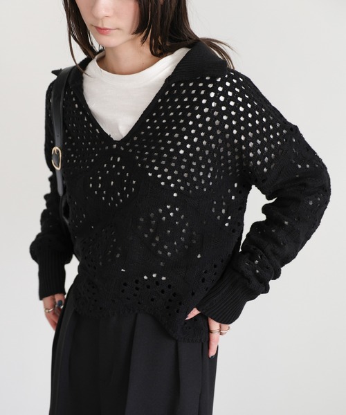 セール】【ZOZO限定】透かし編みスキッパーニット（ニット