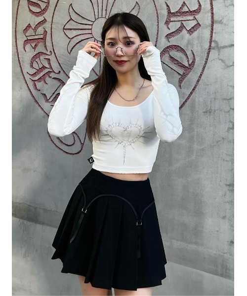 ダーリッチ ガーターデザインプリーツミニスカート ガーターデザインプリーツミニスカート（スカート）｜Darich