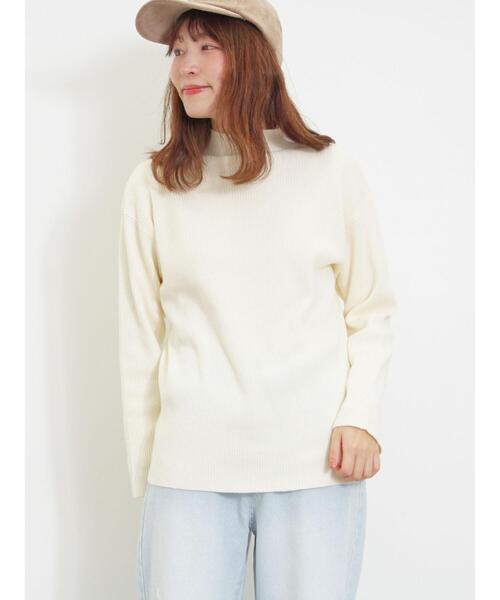 Samansa Mos2（サマンサ モスモス）の「◎リブ編みハイネックニット（ニット/セーター・レディース・キナリ/ブラック/ベージュ/グレー・M-L/S-M）」の9枚目の写真