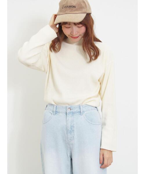 Samansa Mos2（サマンサ モスモス）の「◎リブ編みハイネックニット（ニット/セーター・レディース・キナリ/ブラック/ベージュ/グレー・M-L/S-M）」の10枚目の写真