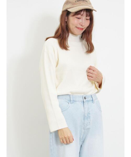 Samansa Mos2（サマンサ モスモス）の「◎リブ編みハイネックニット（ニット/セーター・レディース・キナリ/ブラック/ベージュ/グレー・M-L/S-M）」の11枚目の写真