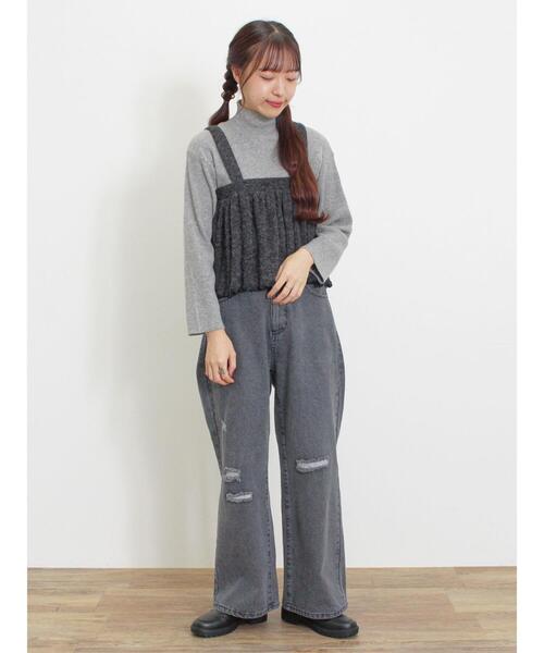 Samansa Mos2（サマンサ モスモス）の「◎リブ編みハイネックニット（ニット/セーター・レディース・キナリ/ブラック/ベージュ/グレー・M-L/S-M）」の13枚目の写真