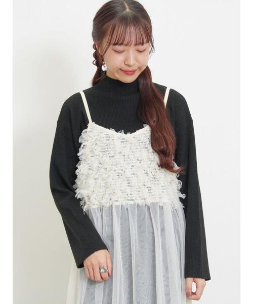 Samansa Mos2（サマンサ モスモス）の「◎リブ編みハイネックニット（ニット/セーター・レディース・キナリ/ブラック/ベージュ/グレー・M-L/S-M）」の14枚目の写真