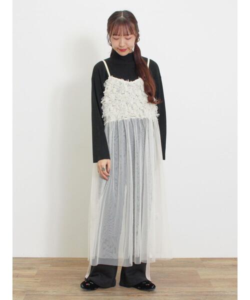 Samansa Mos2（サマンサ モスモス）の「◎リブ編みハイネックニット（ニット/セーター・レディース・キナリ/ブラック/ベージュ/グレー・M-L/S-M）」の15枚目の写真