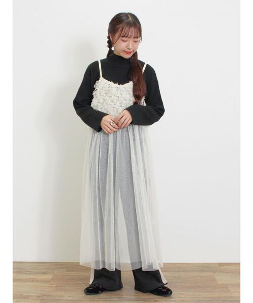 Samansa Mos2（サマンサ モスモス）の「◎リブ編みハイネックニット（ニット/セーター・レディース・キナリ/ブラック/ベージュ/グレー・M-L/S-M）」の16枚目の写真